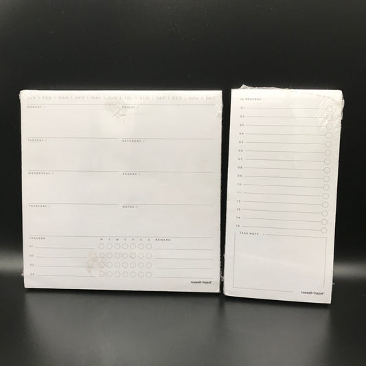 Russell + Hazel: Weekly Notepad x “In Progress" Notepad - 2pc. Set