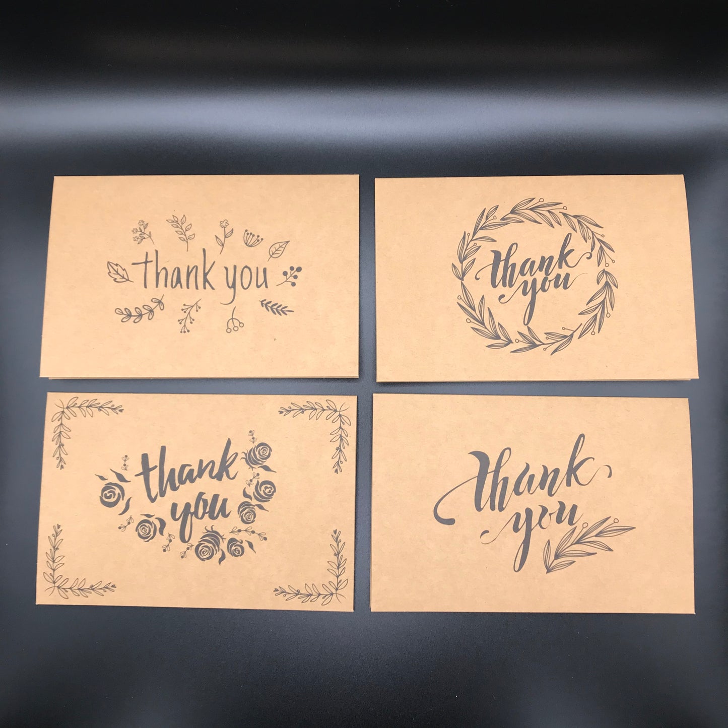 Kraft Thank You Cards with Envelopes & Stickers - 24pc. Set